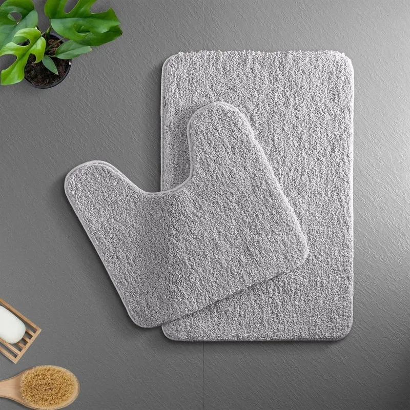LuxusSchritt Badematte | Weiche Mikrofaser Matte | Rutschfest Schnell Trocknend | Badezimmerteppich