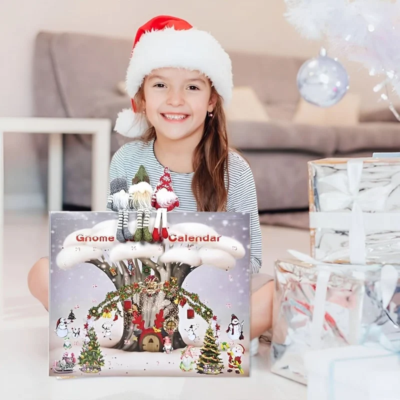 GNOMARIA 2025 – Handgemachter Plüsch-Wichtel-Adventskalender für Festliche Weihnachtsfreude