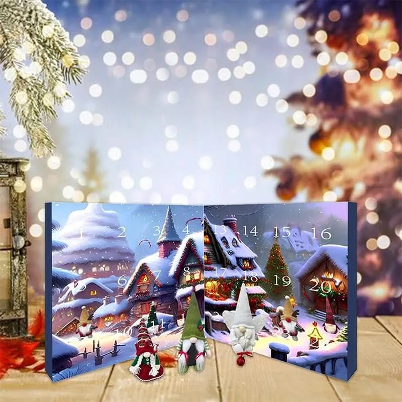 GNOMARIA 2025 – Handgemachter Plüsch-Wichtel-Adventskalender für Festliche Weihnachtsfreude