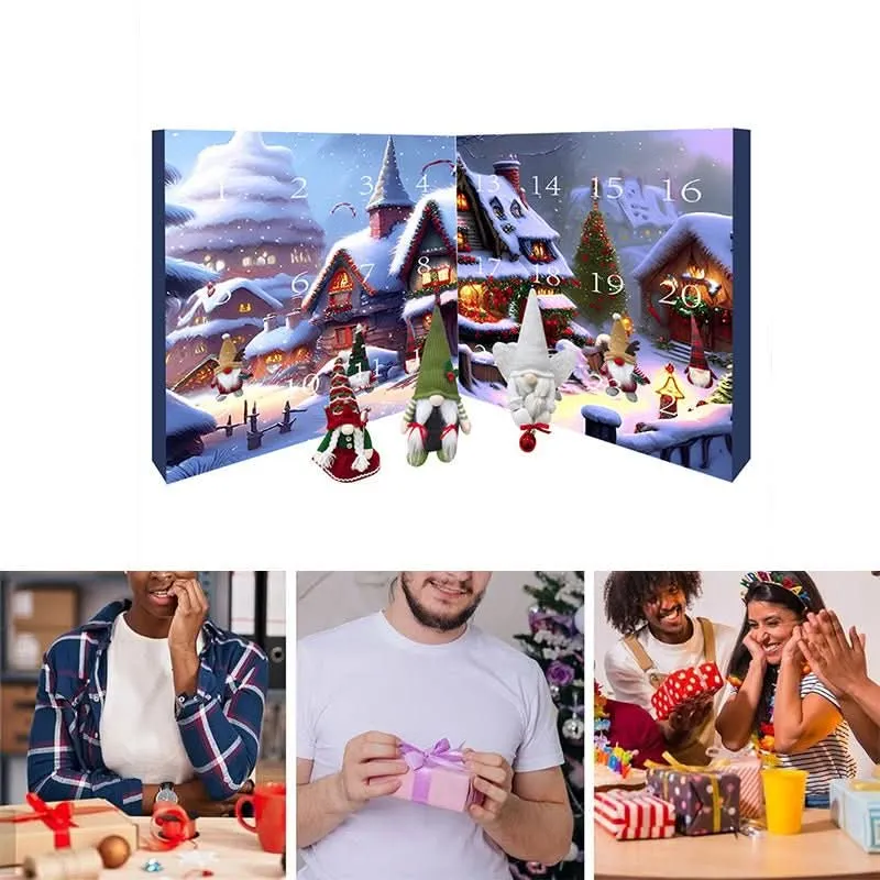 GNOMARIA 2025 – Handgemachter Plüsch-Wichtel-Adventskalender für Festliche Weihnachtsfreude