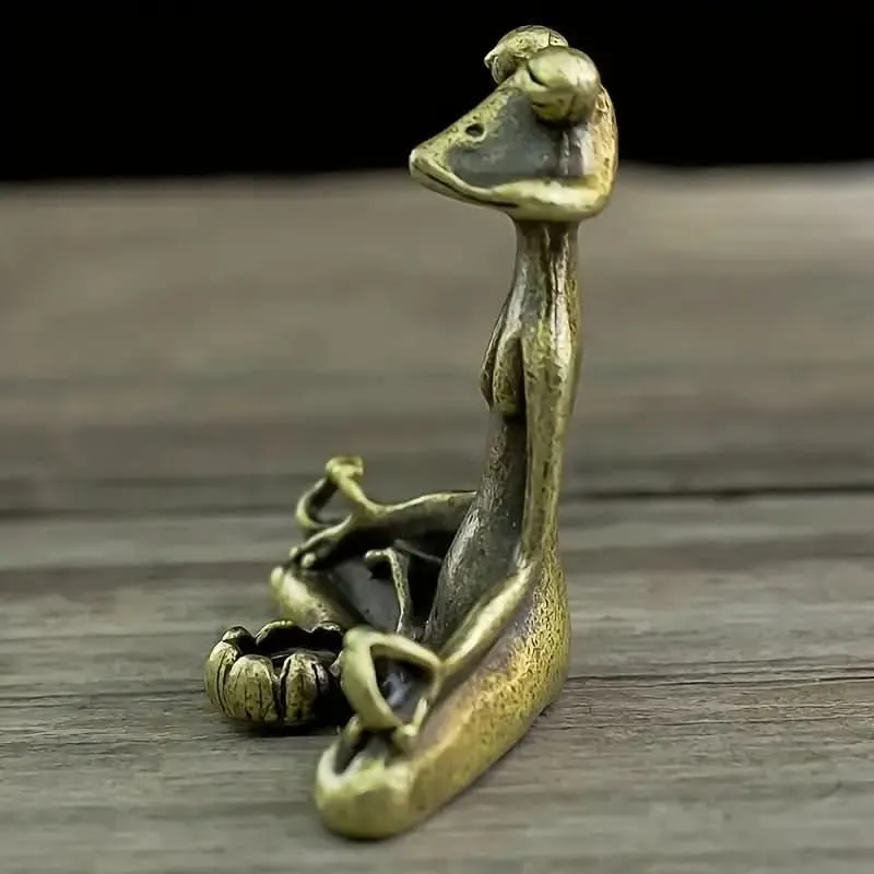 AuraFrog Räucherhalter | Handgefertigte Messingfigur | Spirituelle Deko & Geschenkidee | Meditation & Achtsamkeit