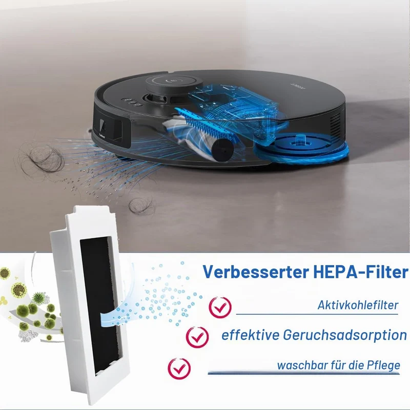 Zubehör für ECOVACS DEEBOT T30 Omni/ T30 PRO Omni Saugroboter, Ersatzteile Set mit 1 Hauptbürste(Zer