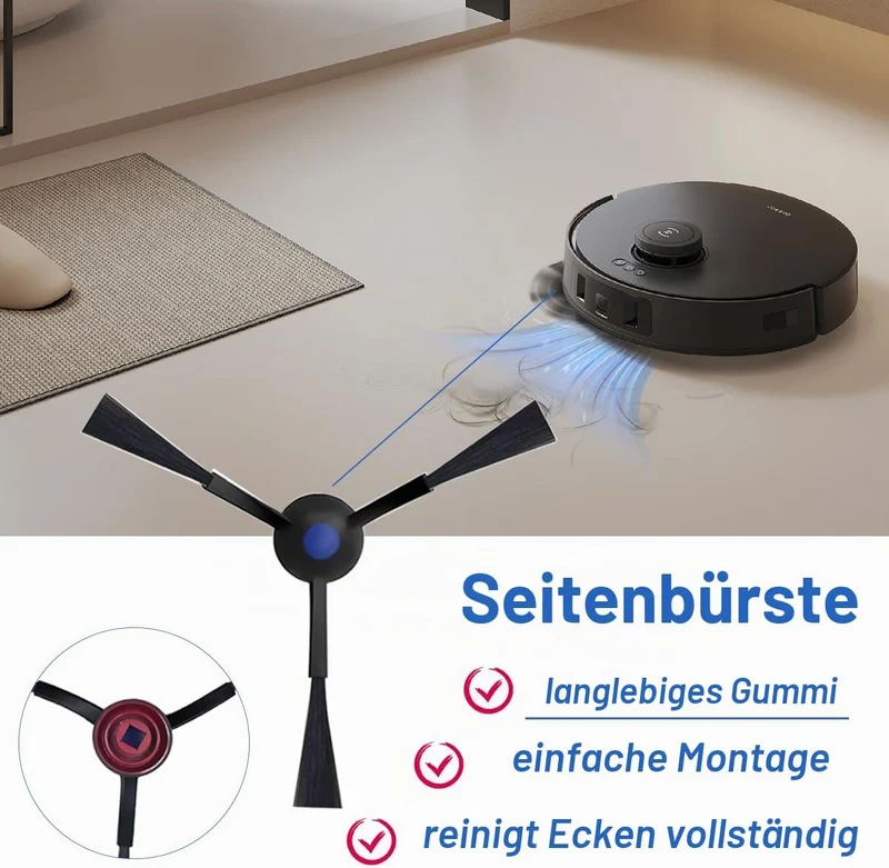 Zubehör für ECOVACS DEEBOT T30 Omni/ T30 PRO Omni Saugroboter, Ersatzteile Set mit 1 Hauptbürste(Zer