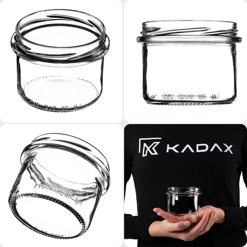 KADAX 20er Set Marmeladengläser 235ml TO82 Himbeeren, Einmachgläser Vorratsgläser Mason Jar mit Schr