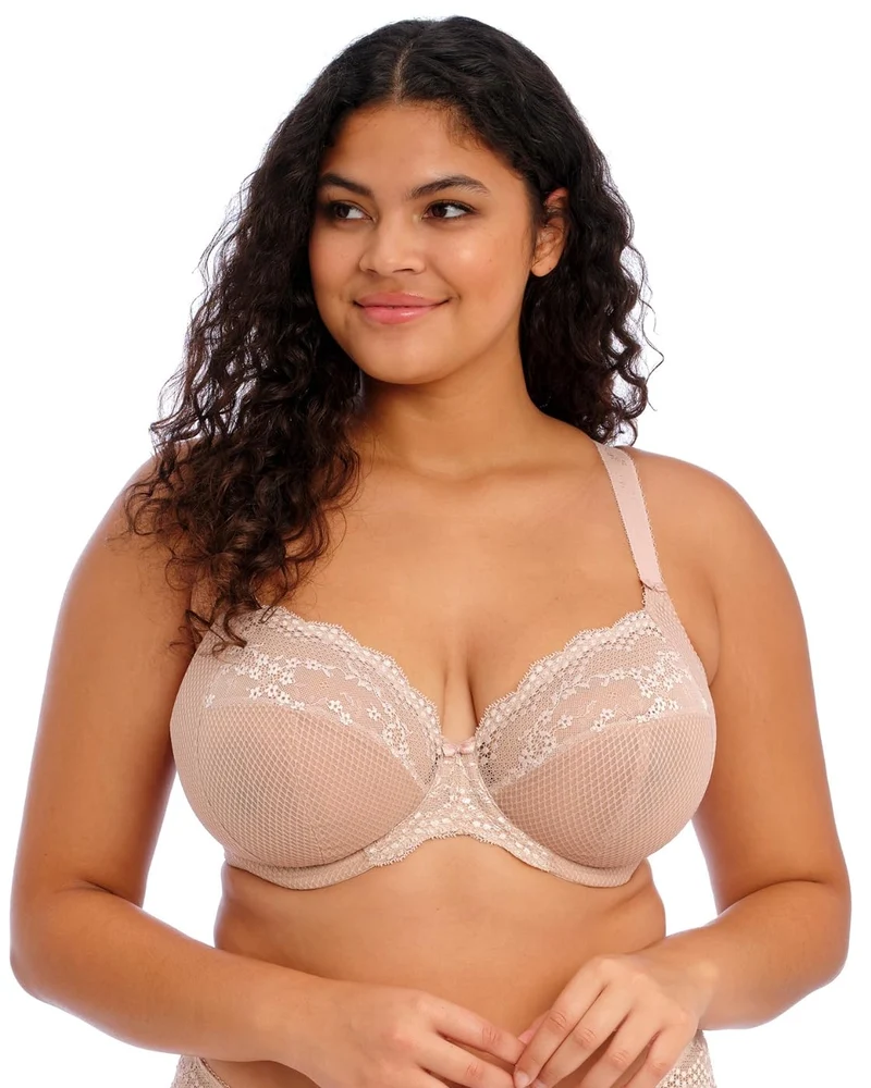 ELOMI Morgan Bügel-BH für Damen mit Stretch-Spitze und Unterbrustband 80H Beige, 80H Beige