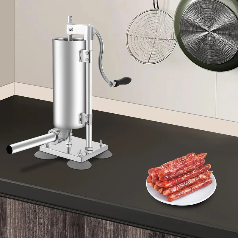 Manuell Wurstfüllmaschine, 3L Wurstfüllmaschine mit 4 Saugnäpfen | 3L Edelstahl Wurstfüller Maschine
