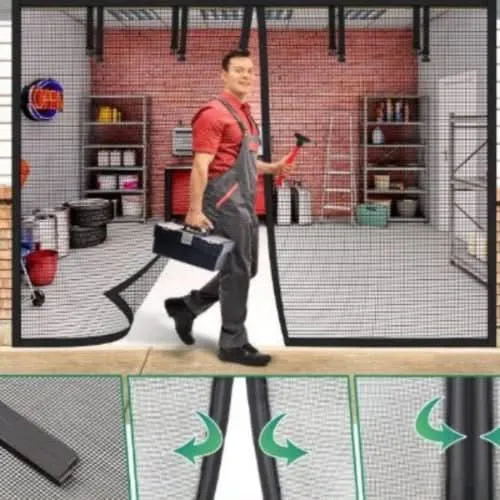 Briseschutz Profi Magnetnetz | Magnetischer Garagenschutz | Insektenschutz & Frischluftsystem Für Garage & Terrasse