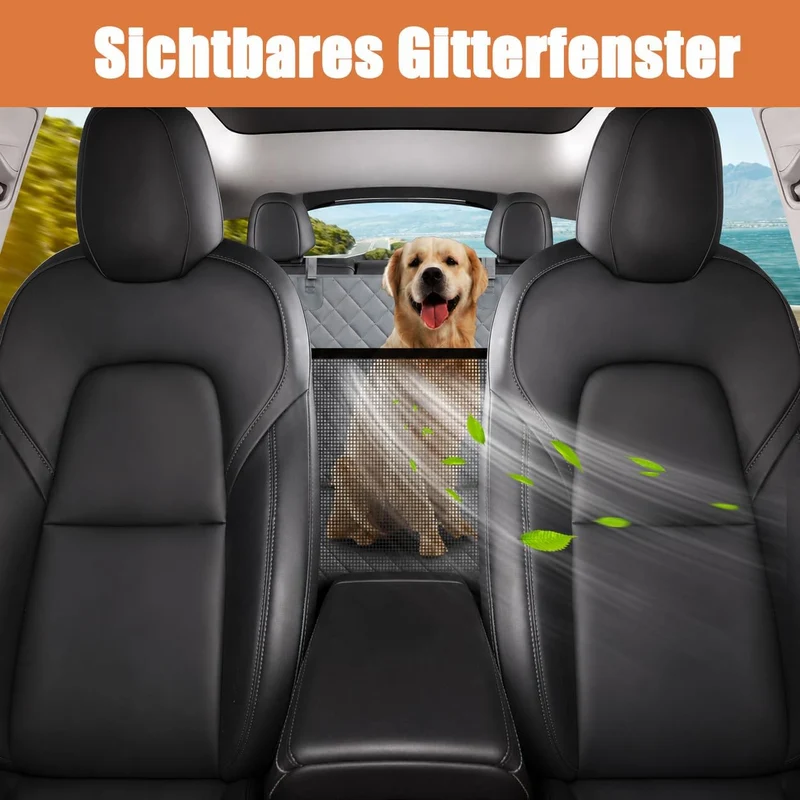 Hundedecke Auto Rückbank, Rücksitzschoner Hund, Wasserabweisende Autodecke für Hunde mit Seitenschut