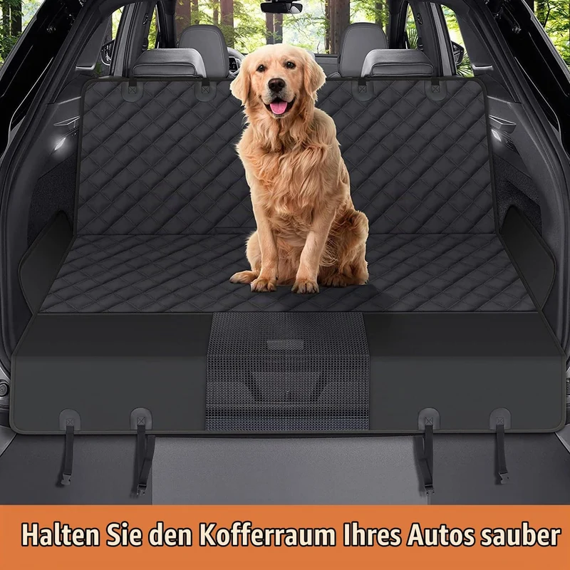 Hundedecke Auto Rückbank, Rücksitzschoner Hund, Wasserabweisende Autodecke für Hunde mit Seitenschut