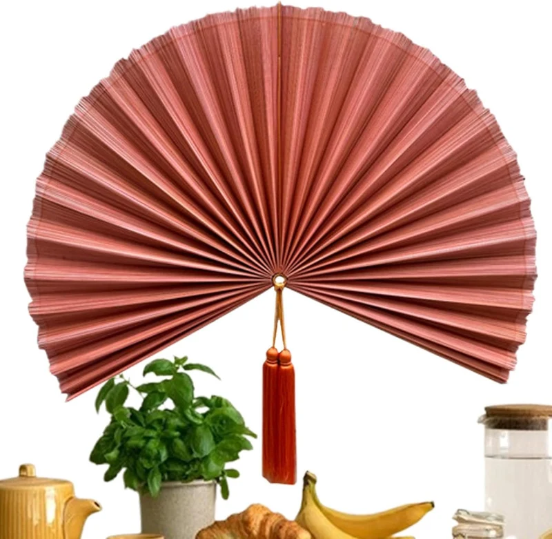 Fächer-Dekorationen für die Wand, 100 cm, hängbar, zusammenklappbar, mit Quaste, dekorative Faltfäch