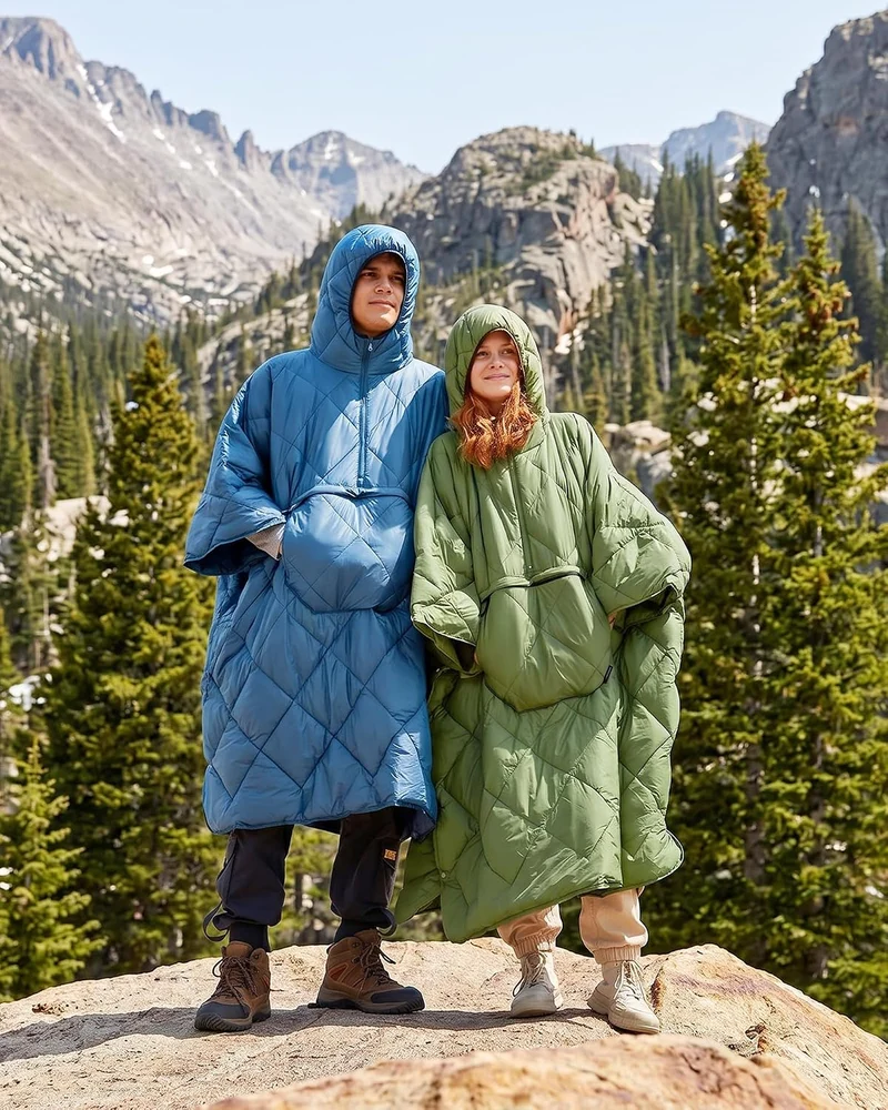 ATEPA Camping Decke Poncho, Ultraleicht Blau, Blau