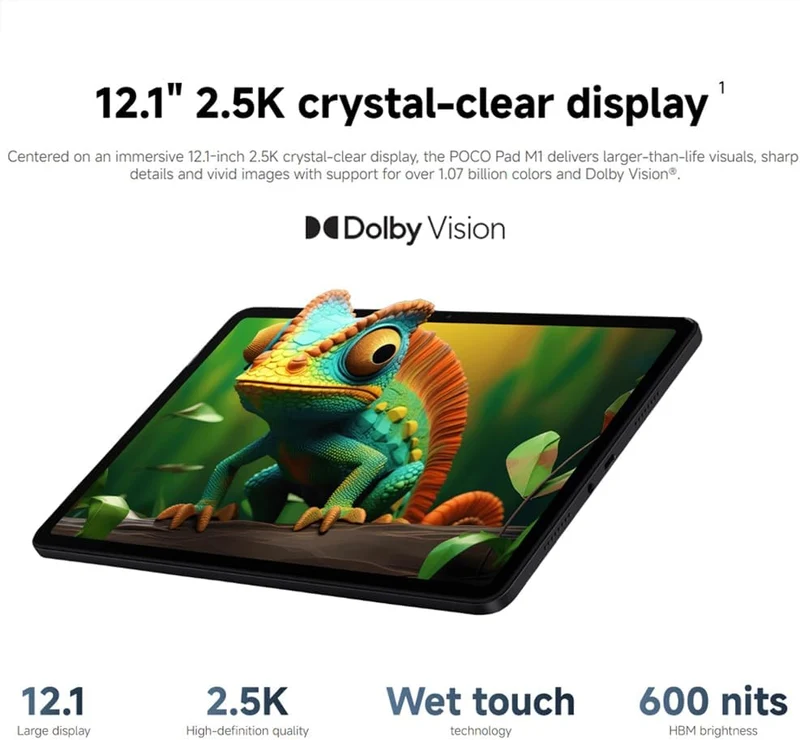 XIAOMI Tablet Poco Pad M1 12.1 Zoll 8+256GB Schwarz HyperOS 2 33W IPS LCD Display 12.1 Zoll 2.5K 120