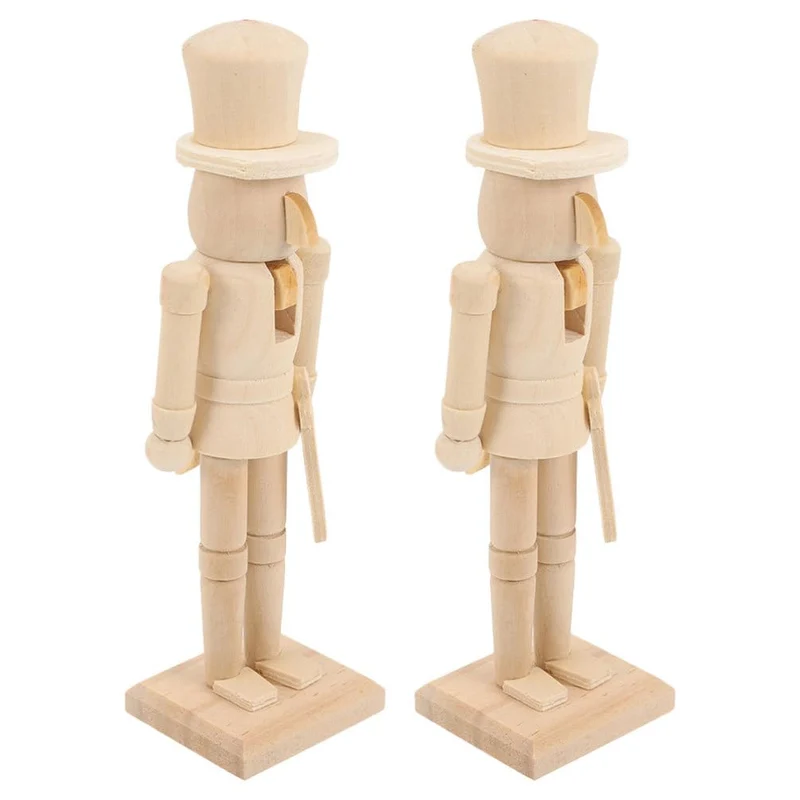 SEWACC 2 Stück Unvollendete Nussknackerfiguren Aus Holz 7 08 Zoll Diy-Rohling Unbemaltes Nussknacker