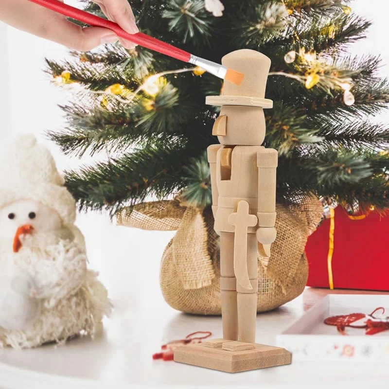SEWACC 2 Stück Unvollendete Nussknackerfiguren Aus Holz 7 08 Zoll Diy-Rohling Unbemaltes Nussknacker