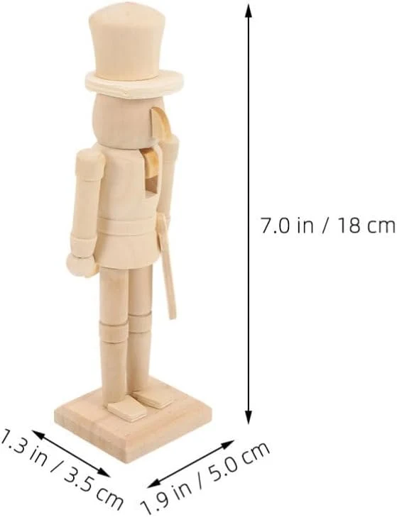 SEWACC 2 Stück Unvollendete Nussknackerfiguren Aus Holz 7 08 Zoll Diy-Rohling Unbemaltes Nussknacker