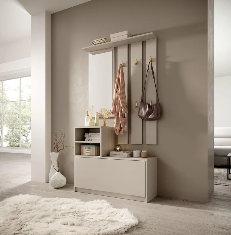 Selsey Yesfir Elegantes Eingangs-Set, 160 x 85 x 24 cm – Anrichte Aufbewahrung Kaschmir mit rechteck