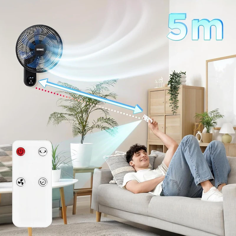 Duronic FN12 Wandventilator, Ventilator zur Montage, mit Fernbedienung | 3 Geschwindigkeiten, Wandkü