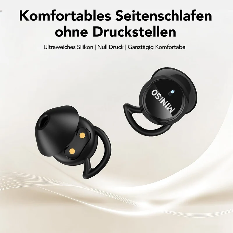 MINISO MS217 Schlafkopfhörer Seitenschläfer, Übersetzungskopfhörer mit App