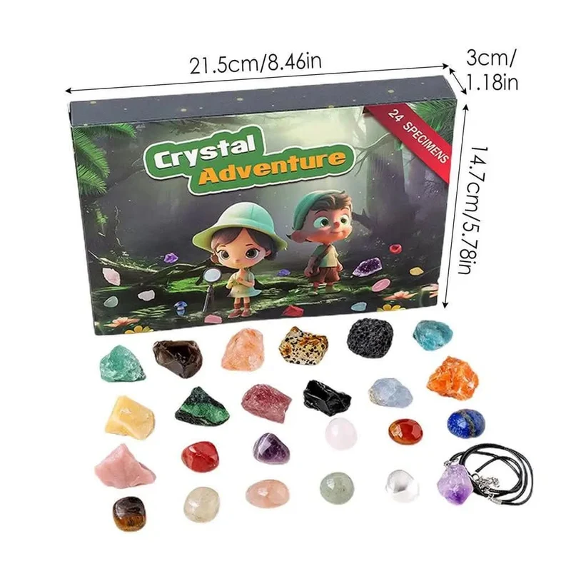 Geoschatz Adventskalender 2025 – 24 Natürliche Edelsteine Für Sammler & Kinder