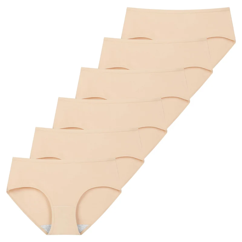 INNERSY Unterhosen Damen Baumwolle Atmungsaktive Hipster Unterwäsche 6 Pack | 100% Baumwoll Schritt,