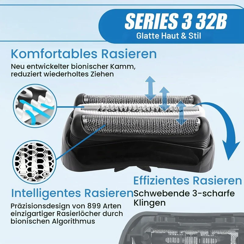 3 Stück 32B Scherkopf Serie 3, Elektrischer S3 Rasierkopf Kompatibel Mit Series 3, S3 Scherkopf Ersa