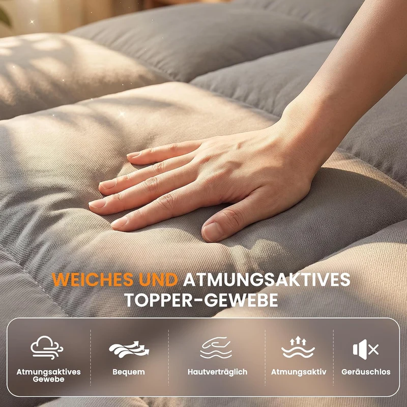 Wowttrelax Matratzenauflage 90 x 200 cm, Stärke 8 cm | Hoch atmungsaktiv, ohne lästigen Wärmestau Er