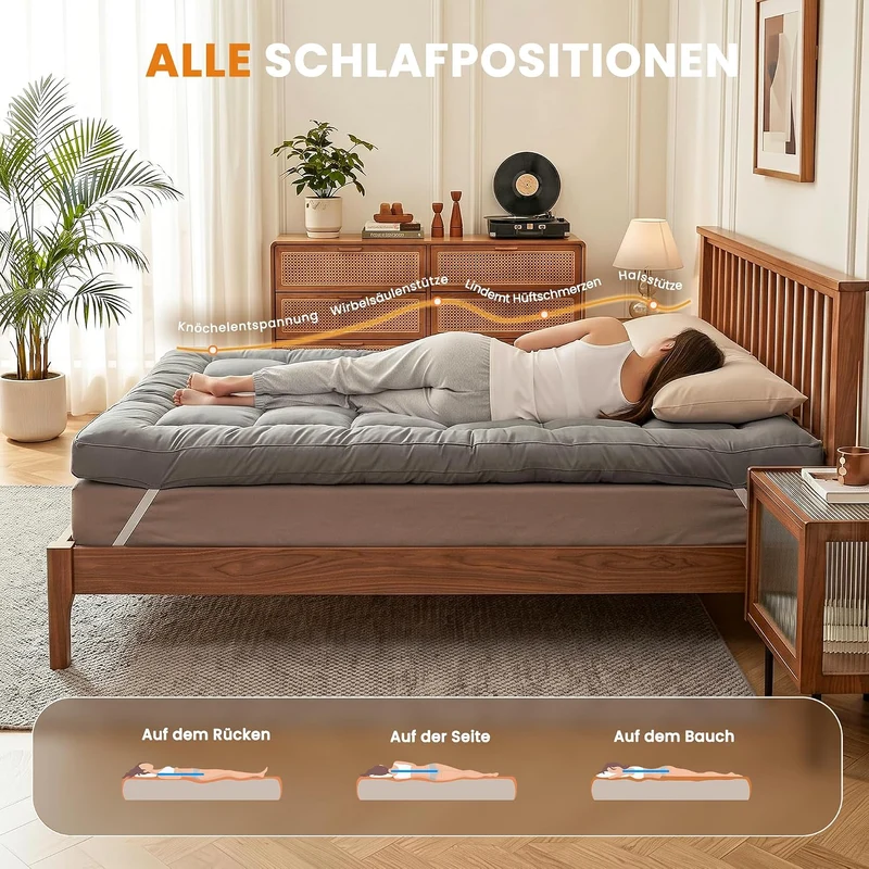 Wowttrelax Matratzenauflage 90 x 200 cm, Stärke 8 cm | Hoch atmungsaktiv, ohne lästigen Wärmestau Er
