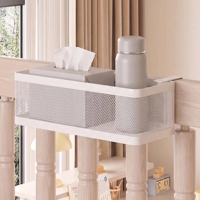 Bettablage zum Einhängen, Bett Organizer für Schlafzimmer & Wohnheim, XL Weiss 35 × 13 × 10 cm, Weis