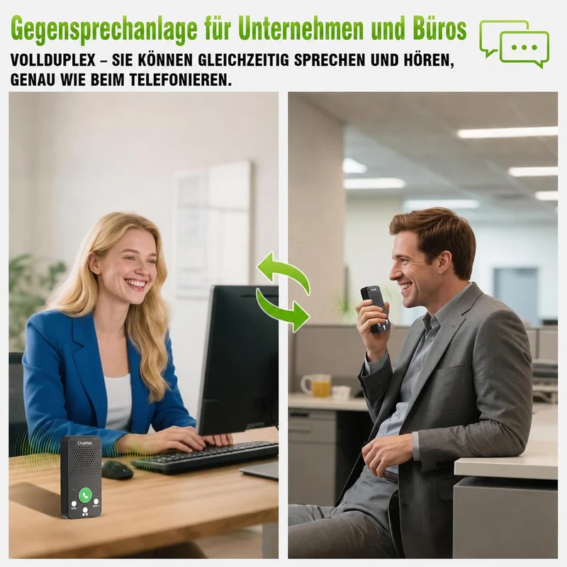ChunHee Senioren Gegensprechanlage für Zuhause, Kabelloses Intercom 2er Set | Schnelle Hilfe per Tas