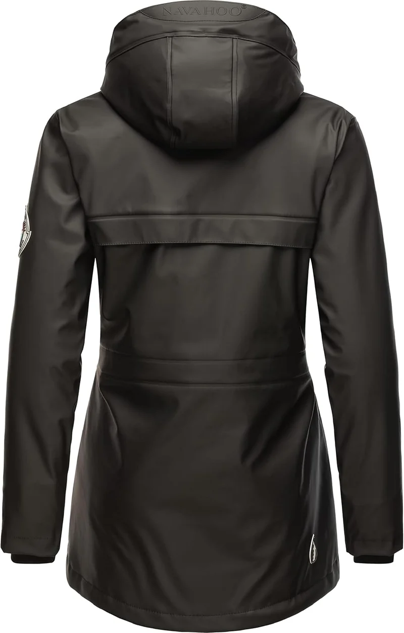 Navahoo Damen Übergangsjacke Regenmantel wasserdicht lang warm gefüttert mit Kapuze Oceans Heart XS-