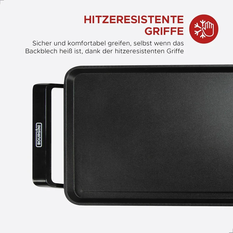 Bourgini Multi Plate XXL – Backplatte – Grillgerät – 90 x 24 cm – Teppanyaki – Antihaftbeschichtung