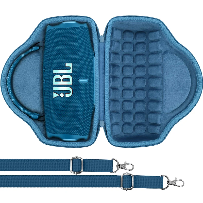 Aenllosi Hartschalenhülle für JBL Charge 6 Lautsprecher mit Schulterriemen Blau, Blau