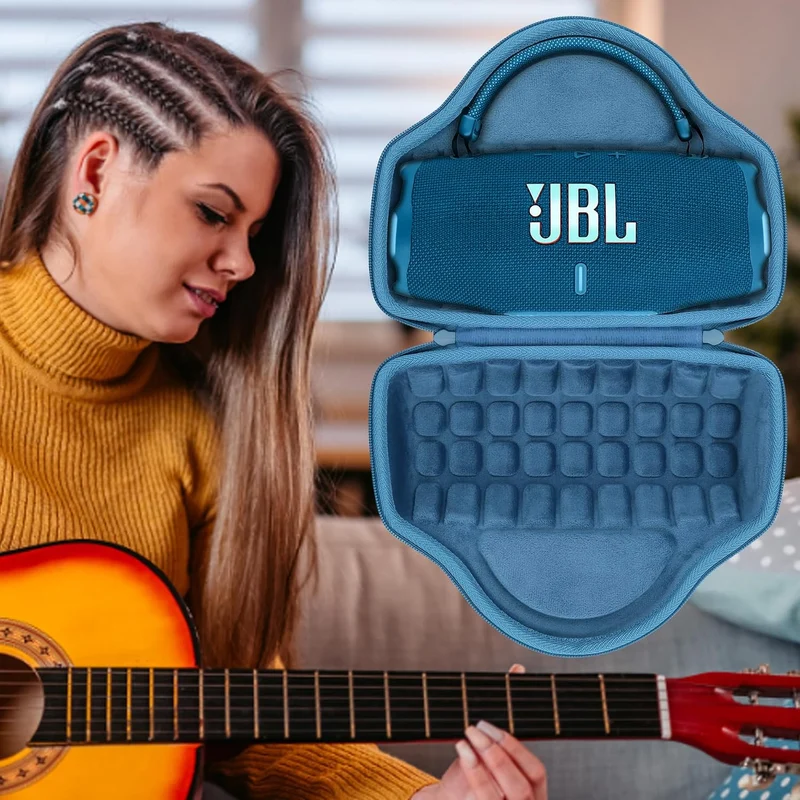 Aenllosi Hartschalenhülle für JBL Charge 6 Lautsprecher mit Schulterriemen Blau, Blau