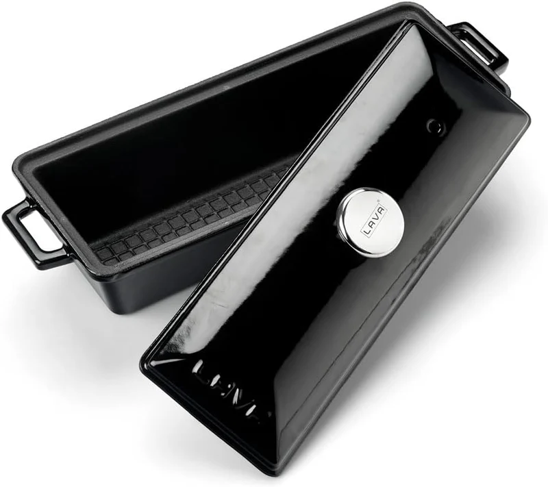 LAVA LVPEK826BLK LV P EK 826 BLK Kastenform – Terrinentopf, Gusseisen, 1.1 quarts, Schwarzer Obsidia