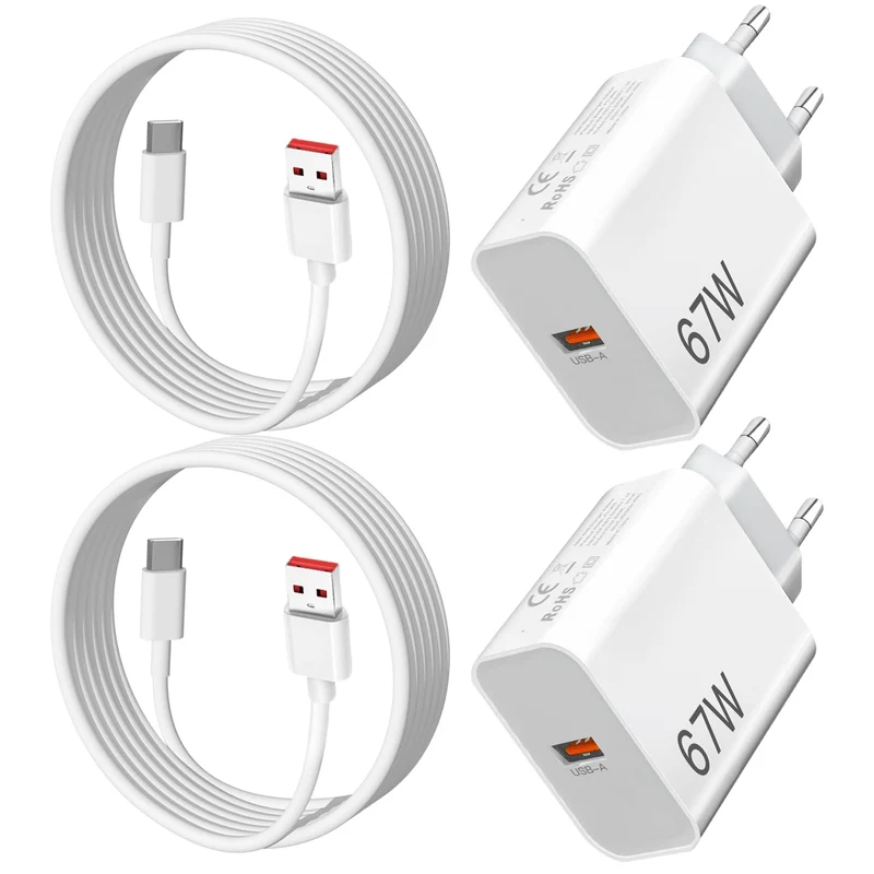 67W Ladegerät Netzteil für Xiaomi 15T 14T 17T Redmi Note 15 14 Pro 5G/13 12 | 2Pack Schnellladegerät