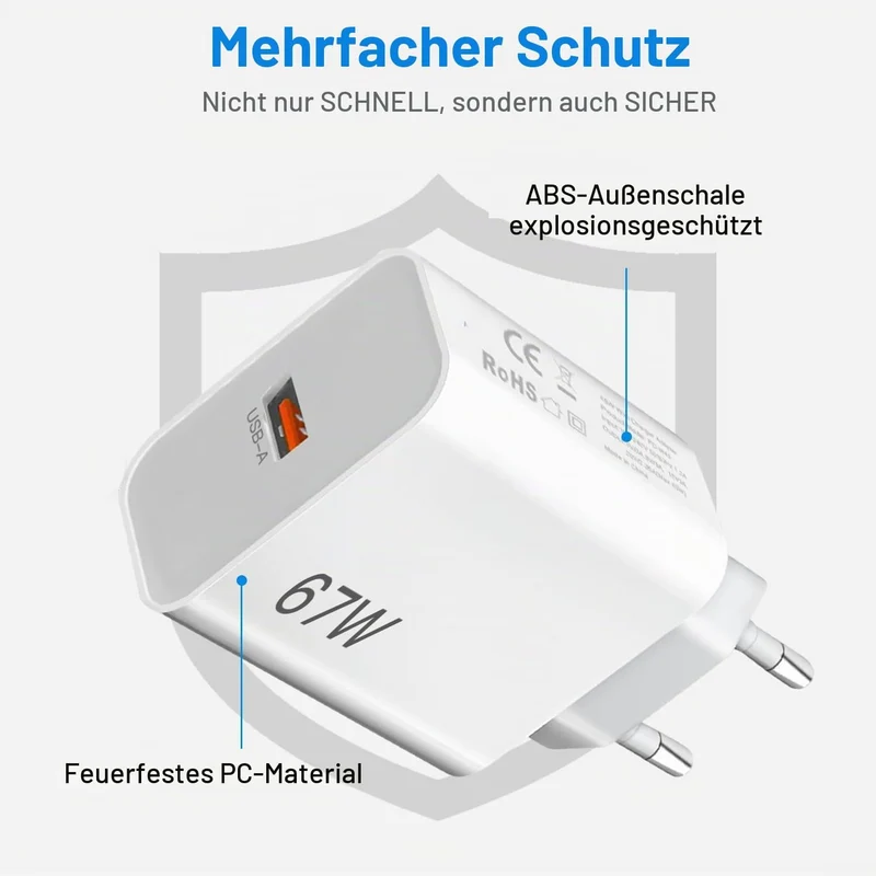 67W Ladegerät Netzteil für Xiaomi 15T 14T 17T Redmi Note 15 14 Pro 5G/13 12 | 2Pack Schnellladegerät