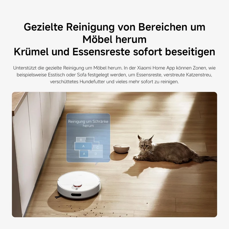 XIAOMI Saugroboter Mit Wischfunktion H40,10000Pa Saugkraftsaugroboter,Mit LDS-Laser-Navigation Staub