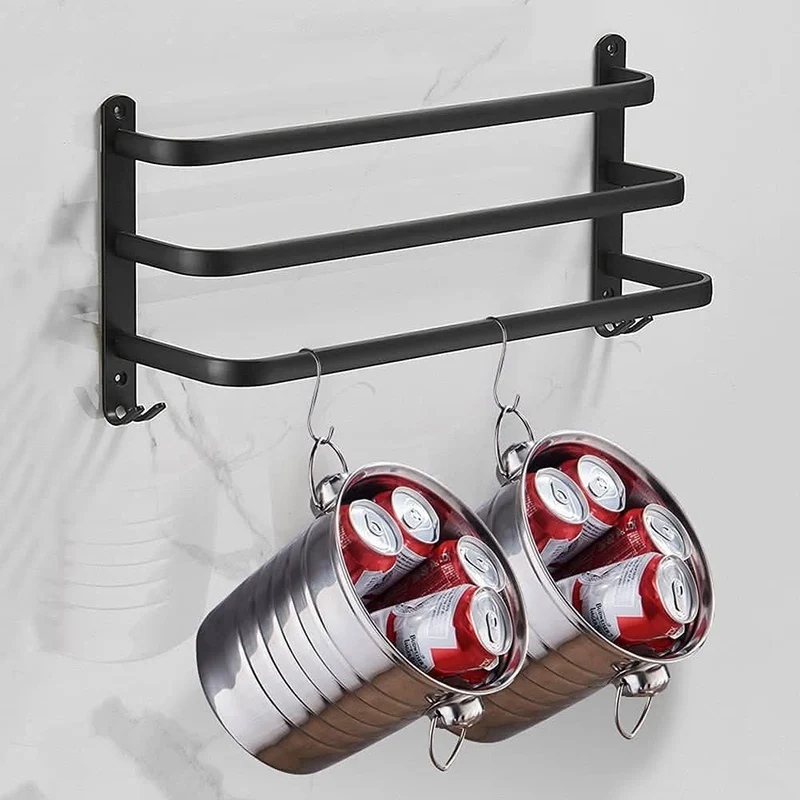 Flexregal – Wandmontiertes Badezimmerregal aus Aluminium mit 3 Querstreben