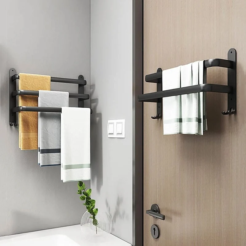 Flexregal – Wandmontiertes Badezimmerregal aus Aluminium mit 3 Querstreben