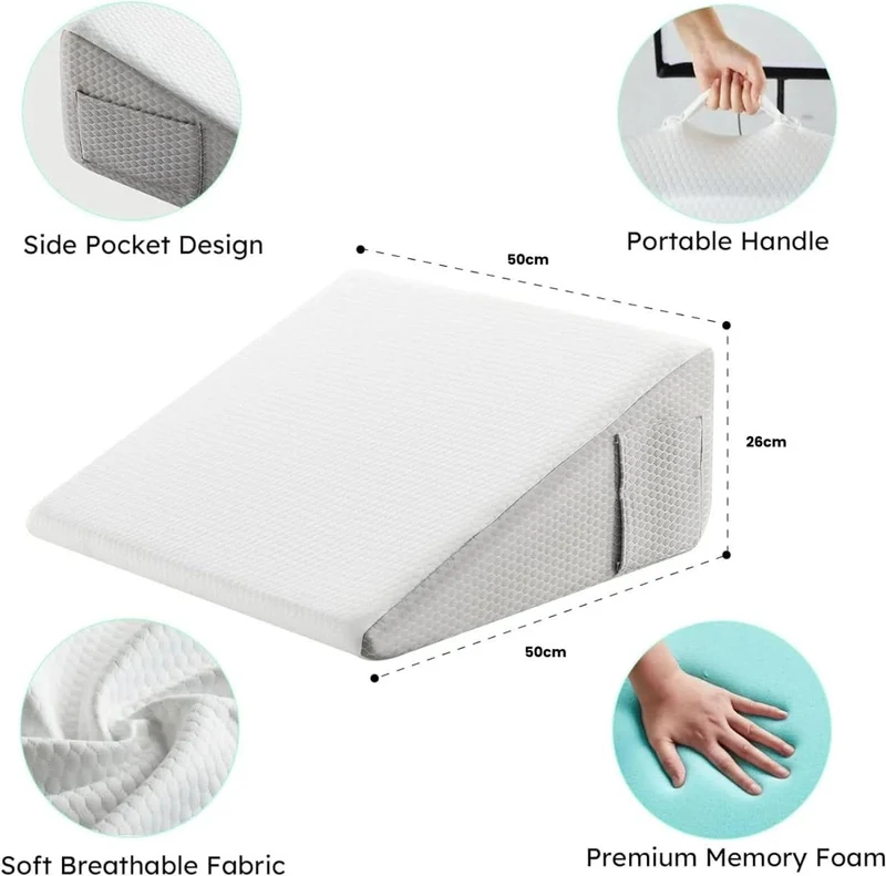 Luxus Keil Kissen – Ergonomisches Neigungskeil Kissen Mit Gedächtnis-Schaum