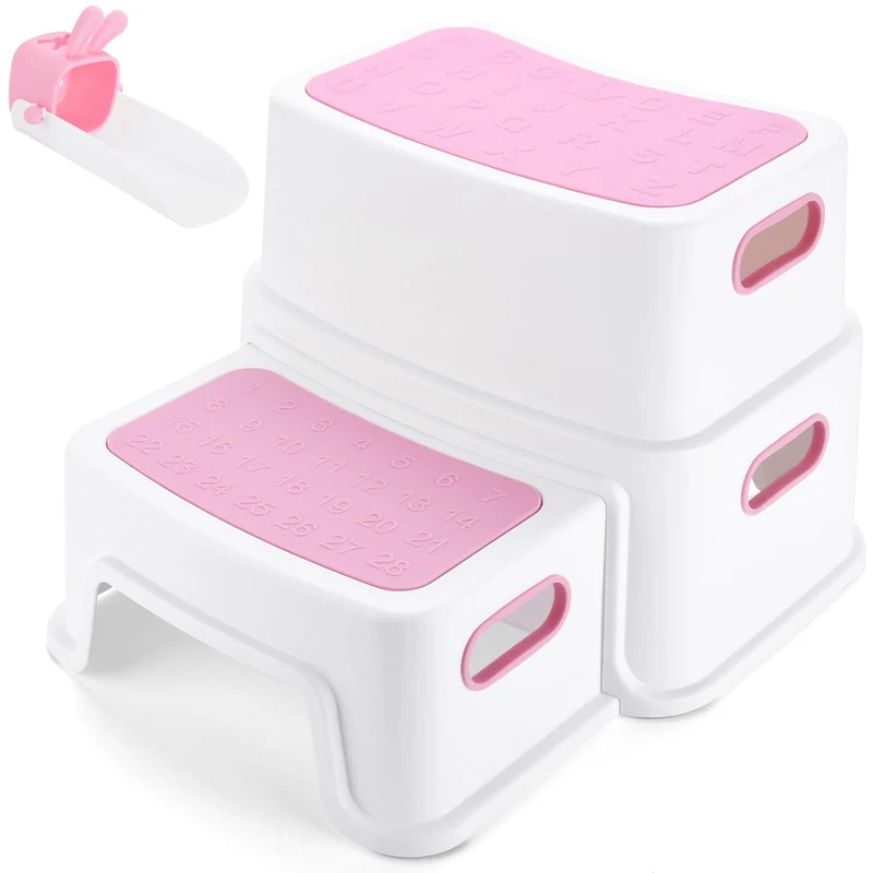 Tritthocker Kinder,Tritthocker für Kinder 2 Stufen,Robuster Hocker Zweistufiger Tritthocker für Bade