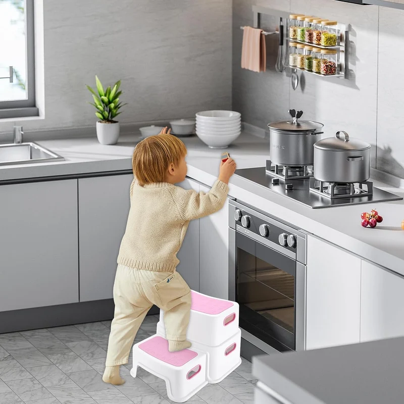 Tritthocker Kinder,Tritthocker für Kinder 2 Stufen,Robuster Hocker Zweistufiger Tritthocker für Bade