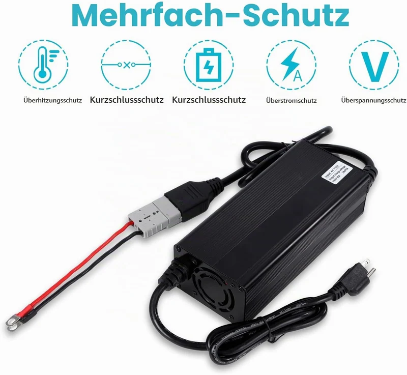 15 Amp Lithium-Batterie-Ladegerät 12V-88V verstellbares | LiFePO4 Lithium-Batterie-Ladegerät mit OLE
