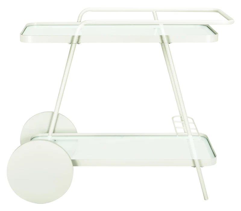 SAFAVIEH Modern 2 Etagen Barwagen, Weiss, 91 x 47 x 76