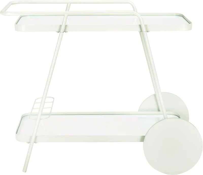 SAFAVIEH Modern 2 Etagen Barwagen, Weiss, 91 x 47 x 76