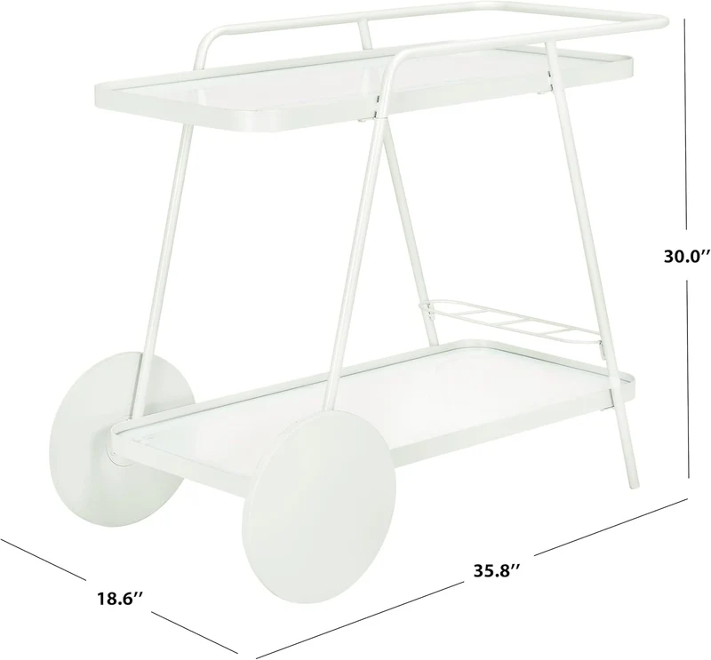 SAFAVIEH Modern 2 Etagen Barwagen, Weiss, 91 x 47 x 76