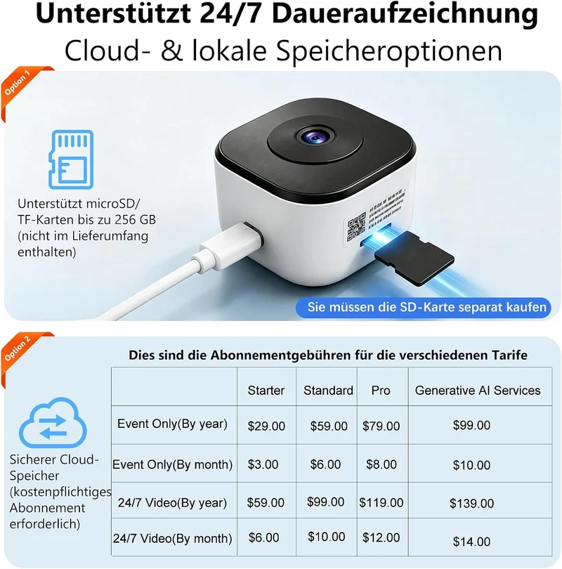 (2 Pack) 2K 3MP Überwachungskamera Innen für Fenster, Fensterkamera mit Farb-Nachtsicht, 5 GHz & 2,4