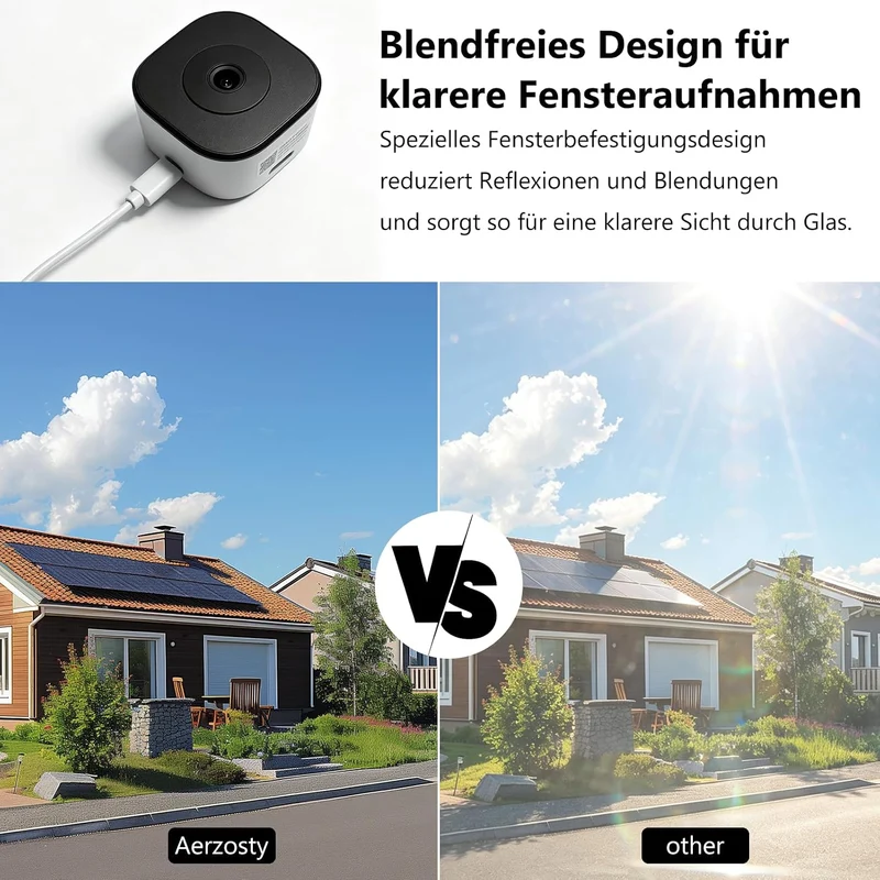 (2 Pack) 2K 3MP Überwachungskamera Innen für Fenster, Fensterkamera mit Farb-Nachtsicht, 5 GHz & 2,4