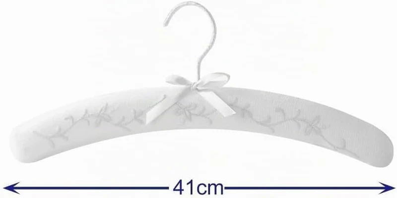 Kleiderbügel Baumwolle, Gepolsterte Kleiderbügel Platzsparend für den Kleiderschrank Hause- Weiss (3