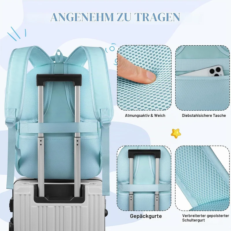 kadilong 17,3 Zoll Rucksack Mädchen Teenager Schultasche Frauen Schulrucksack Studenten Rucksack Lap